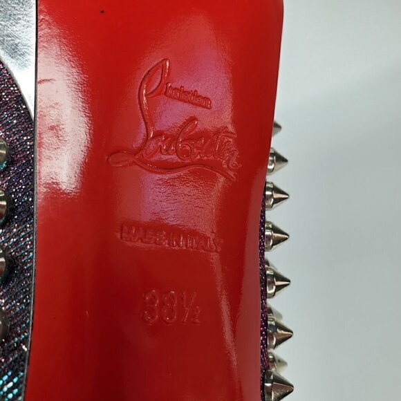 Christian Louboutin Metallic Lady Peep Spikes 150 Pumps - Picture 7 of 8